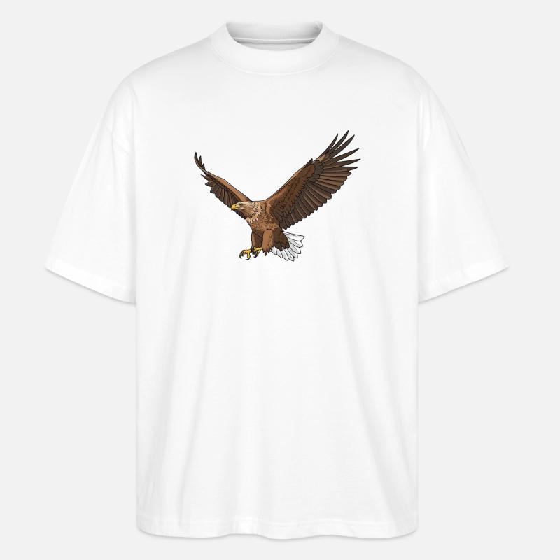 White-tailed Eagle Haliaeetus albicilla Eagle - Stanley/Stella Oversized Unisex Organic T-shirt Blaster 2.0 - white