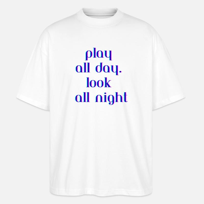 Lebendiges Neon-Text-Zitat-Design - Stanley/Stella Oversized Unisex Bio T-Shirt Blaster 2.0 - Weiß