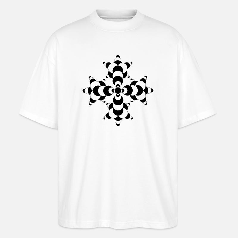 Fractal Molecule Crop Circle - Stanley/Stella Oversized Unisex Organic T-shirt Blaster 2.0 - white