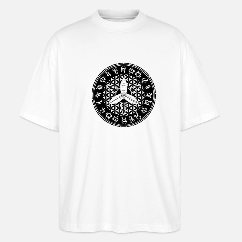 Blume des Lebens Motte Siegel - Stanley/Stella Oversized Unisex Bio T-Shirt Blaster 2.0 - Weiß