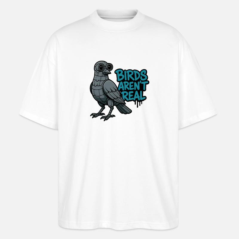 Birds Aren’t Real Roboter Vogel - Stanley/Stella Oversized Unisex Bio T-Shirt Blaster 2.0 - Weiß