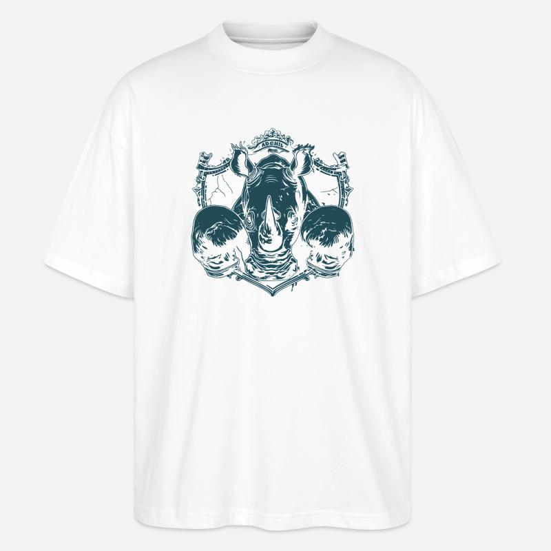 Nashorn Boxer - Stanley/Stella Oversized Unisex Bio T-Shirt Blaster 2.0 - Weiß