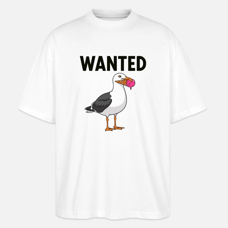 Gesucht Möwe Eiscreme Abenteuer - T-shirt bio Blaster 2.0 coupe oversize Stanley/Stella Unisexe - blanc