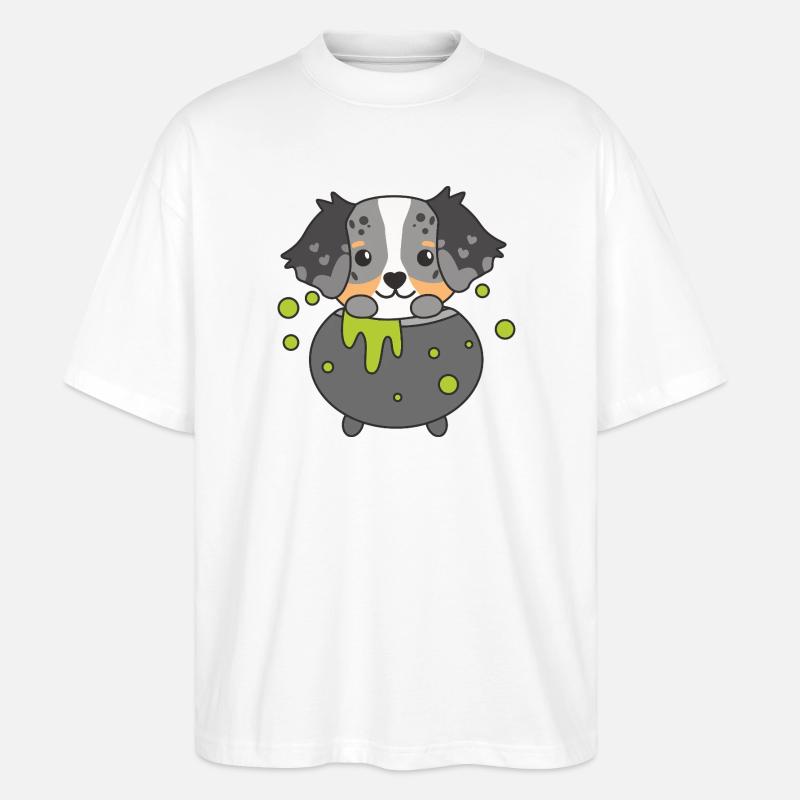 Berger Australien Joyeux Chaudron d’Halloween - T-shirt bio Blaster 2.0 coupe oversize Stanley/Stella Unisexe - blanc