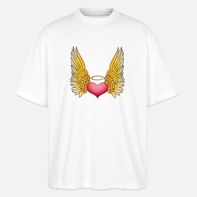 Himmlische Liebe | Herz | Engel | Geschenkidee - Stanley/Stella Oversized Unisex Bio T-Shirt Blaster 2.0 - Weiß