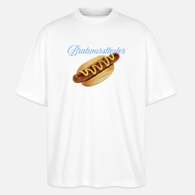 Deftiger Hotdog mit Senf - Stanley/Stella Oversized Unisex Bio T-Shirt Blaster 2.0 - Weiß