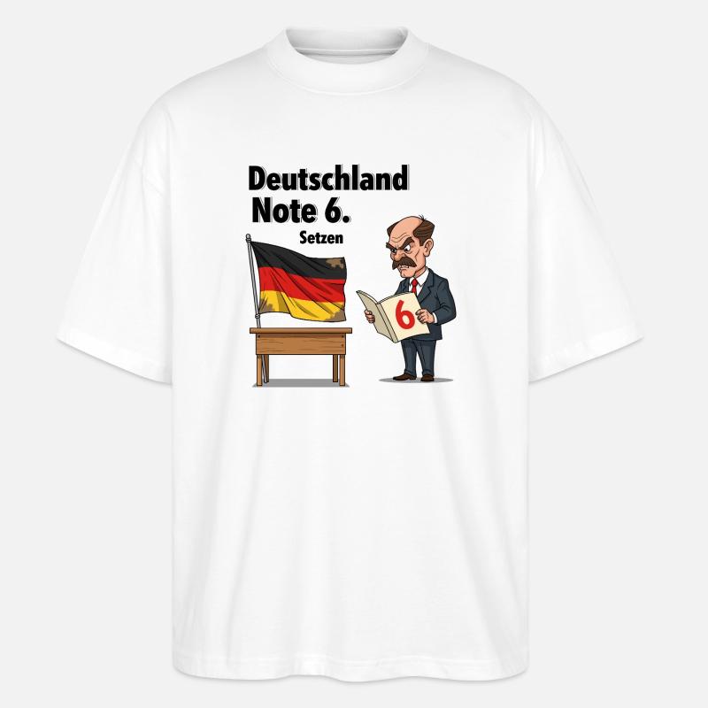 Deutschland Note 6 - Stanley/Stella Oversized Unisex Bio T-Shirt Blaster 2.0 - Weiß