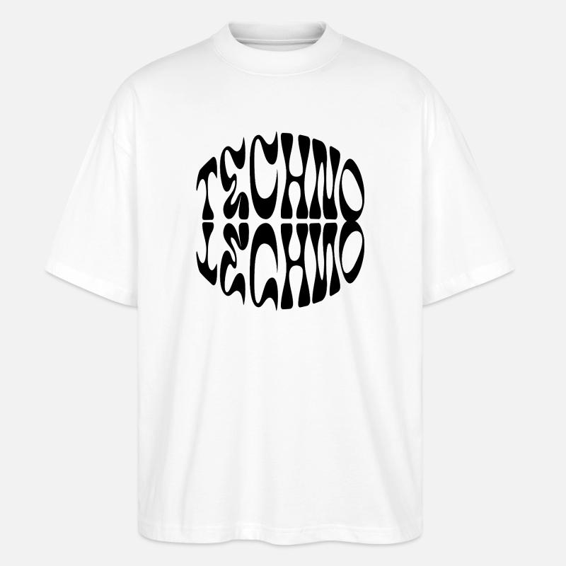 Techno Liquid Logo-Design - Stanley/Stella Oversized Unisex Bio T-Shirt Blaster 2.0 - Weiß