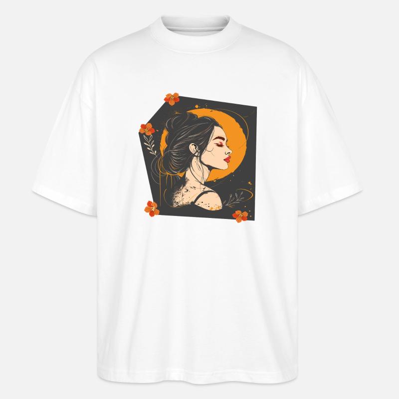 Frauengesicht - Stanley/Stella Oversized Unisex Bio T-Shirt Blaster 2.0 - Weiß