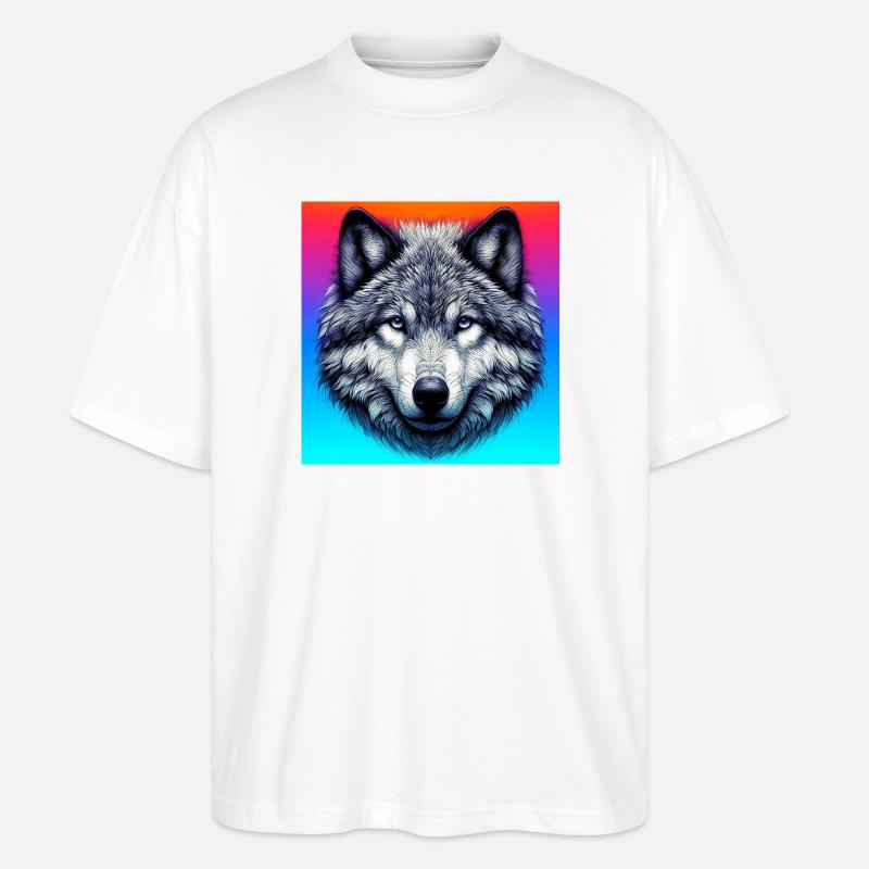 Wolf - Stanley/Stella Oversized Unisex Bio T-Shirt Blaster 2.0 - Weiß