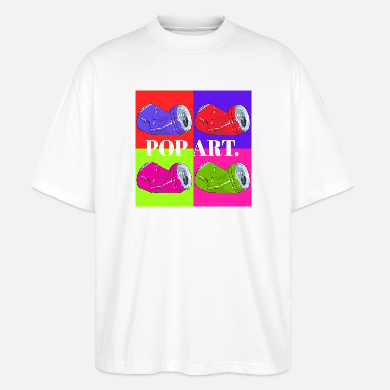 Pop Art Cola Dosen Design - Stanley/Stella Oversized Unisex Bio T-Shirt Blaster 2.0 - Weiß