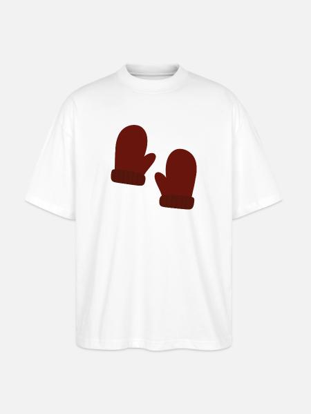 Cozy Winter Mittens Illustration - Stanley/Stella Oversized Unisex Organic T-shirt Blaster 2.0 - white
