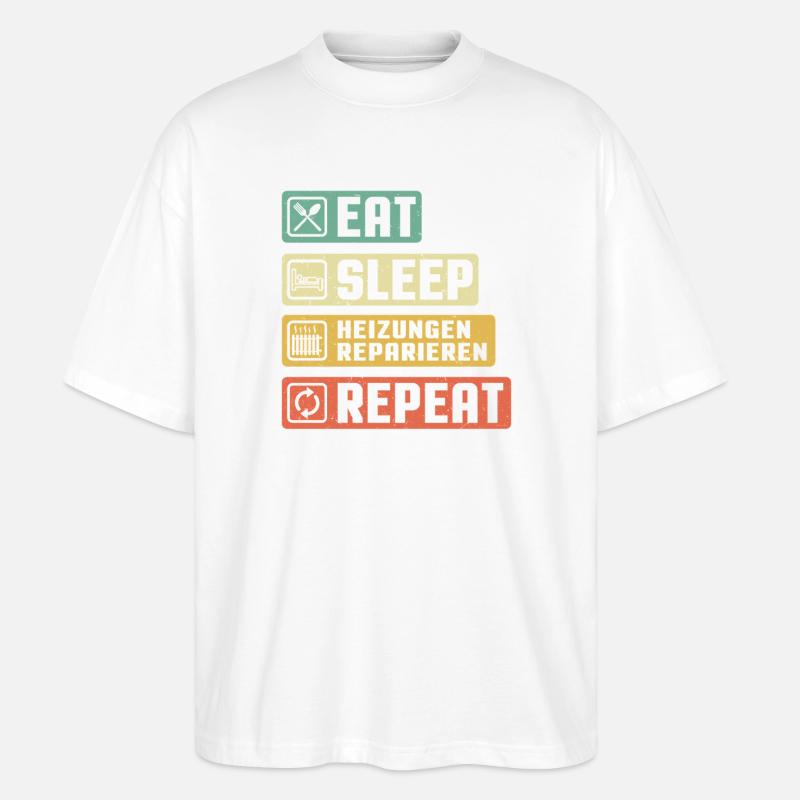 Heating Engineer Heating Construction Plumber Plumber - Stanley/Stella Oversized Unisex Organic T-shirt Blaster 2.0 - white