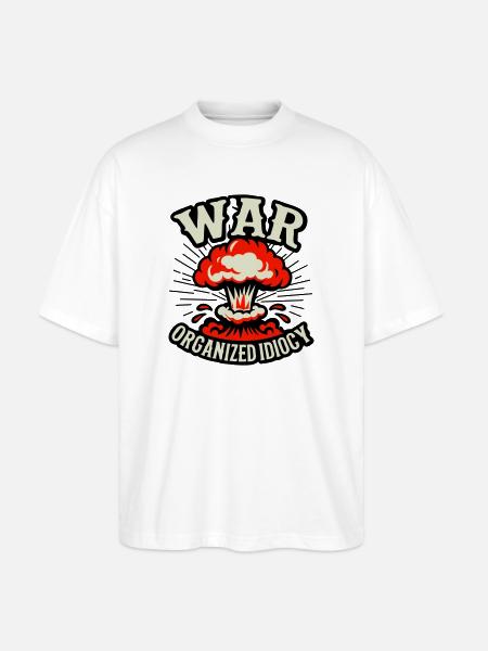 WAR – Organized Idiocy - Stanley/Stella Oversized Unisex Organic T-shirt Blaster 2.0 - white