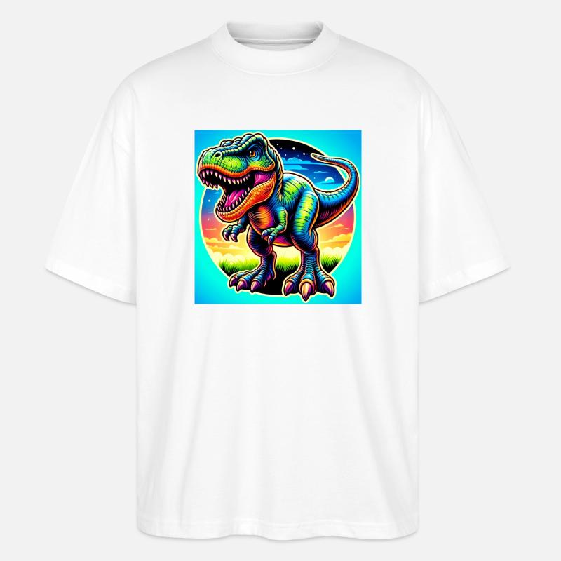 Dinosaurier - Stanley/Stella Oversized Unisex Bio T-Shirt Blaster 2.0 - Weiß
