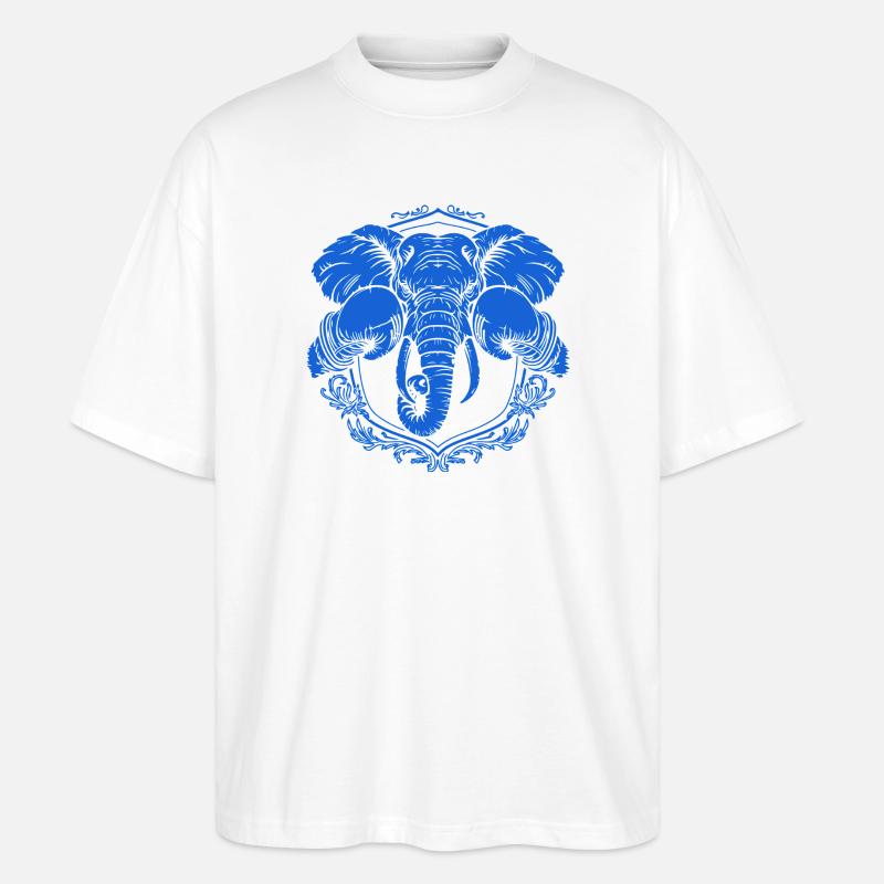 Elefant Boxer - Stanley/Stella Oversized Unisex Bio T-Shirt Blaster 2.0 - Weiß