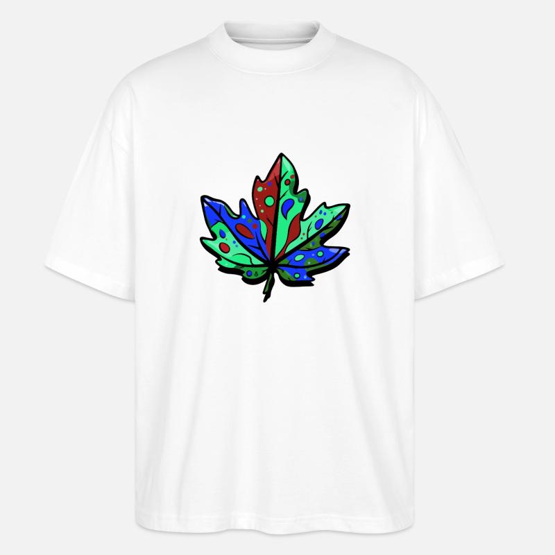 Blatt Herbst Bunt Ahorn - Stanley/Stella Oversized Unisex Bio T-Shirt Blaster 2.0 - Weiß