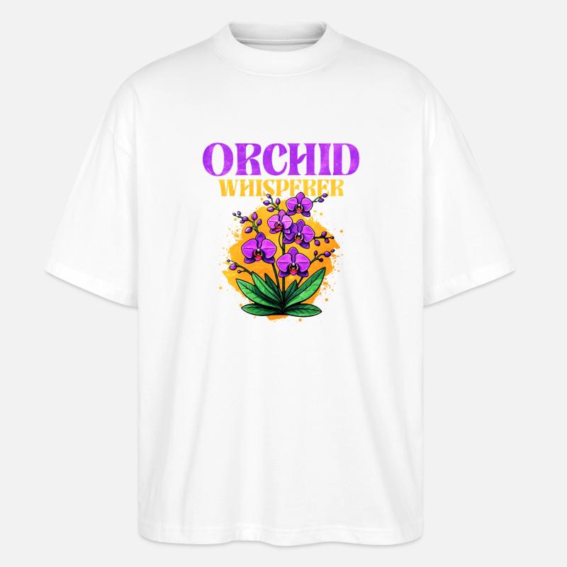 Conception de murmure d'orchidée - T-shirt bio Blaster 2.0 coupe oversize Stanley/Stella Unisexe - blanc