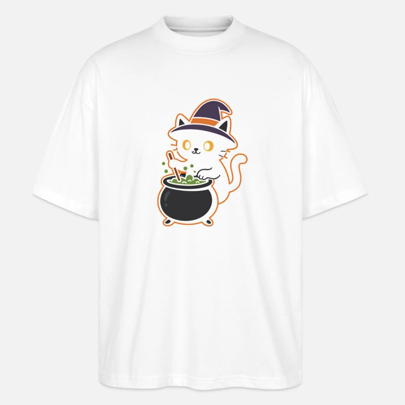 Conception magique de potion de sorcière pour chat - T-shirt bio Blaster 2.0 coupe oversize Stanley/Stella Unisexe - blanc