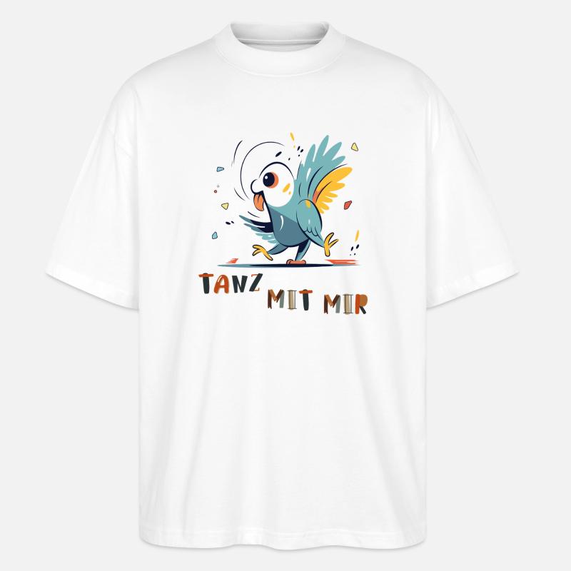  Papagei möchte Tanzen - Stanley/Stella Oversized Unisex Bio T-Shirt Blaster 2.0 - Weiß