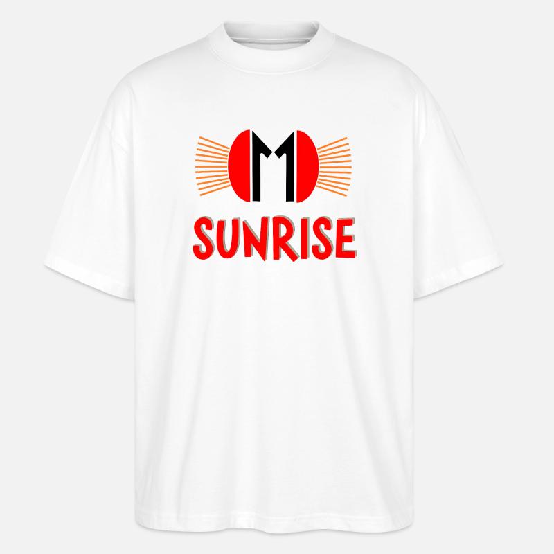 Conception du logo Sunrise Bold - T-shirt bio Blaster 2.0 coupe oversize Stanley/Stella Unisexe - blanc