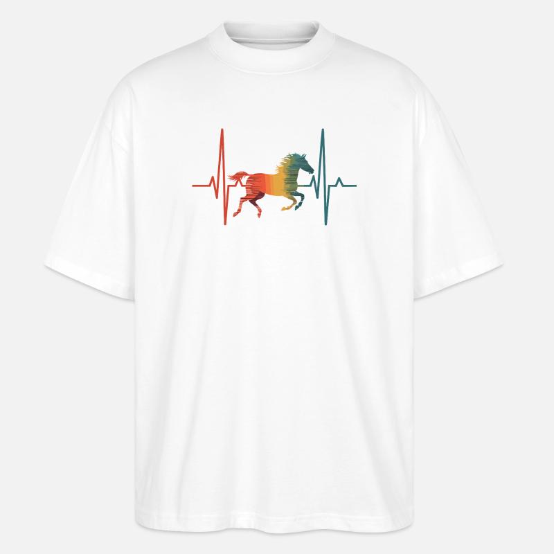 Pferd - Stanley/Stella Oversized Unisex Bio T-Shirt Blaster 2.0 - Weiß