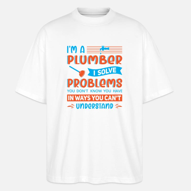 Heating Engineer Heating Construction Plumber Plumber - Stanley/Stella Oversized Unisex Organic T-shirt Blaster 2.0 - white