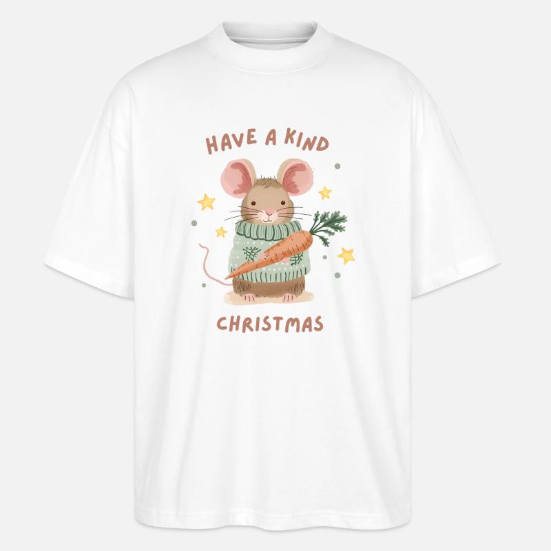 Passez un joyeux Noël – Douce Souris - T-shirt bio Blaster 2.0 coupe oversize Stanley/Stella Unisexe - blanc