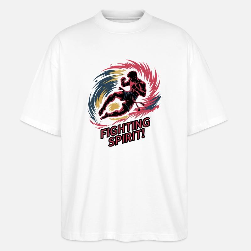 Dynamisches Kampfsport-Kampfgeist-Design - Stanley/Stella Oversized Unisex Bio T-Shirt Blaster 2.0 - Weiß