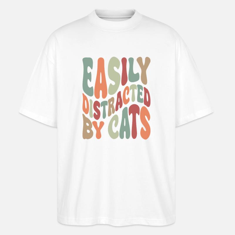 Easily Disctracted By Katzen - Stanley/Stella Oversized Unisex Bio T-Shirt Blaster 2.0 - Weiß