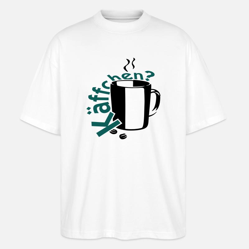 Käffchen? - Stanley/Stella Oversized Unisex Bio T-Shirt Blaster 2.0 - Weiß