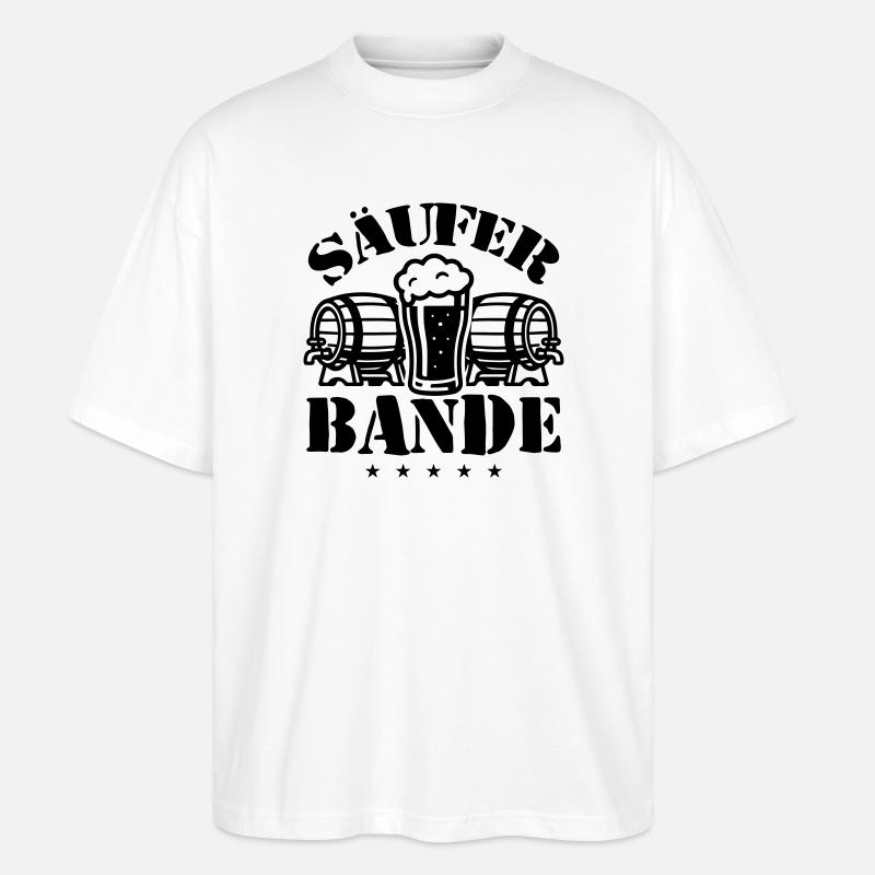 Säufer Bande Bier - Stanley/Stella Oversized Unisex Bio T-Shirt Blaster 2.0 - Weiß