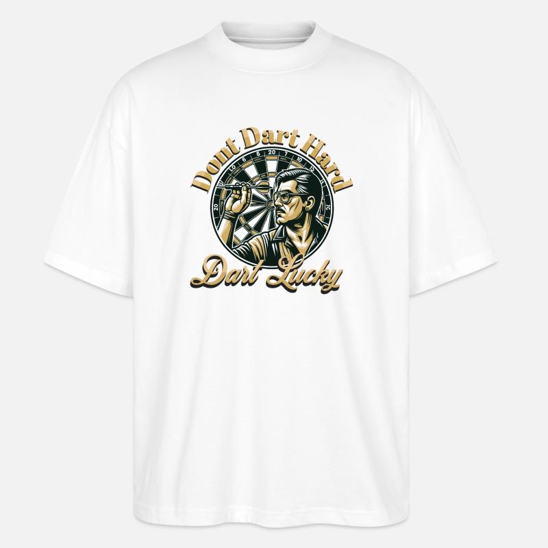 Don't Dart Hard Dart Glück - Stanley/Stella Oversized Unisex Bio T-Shirt Blaster 2.0 - Weiß