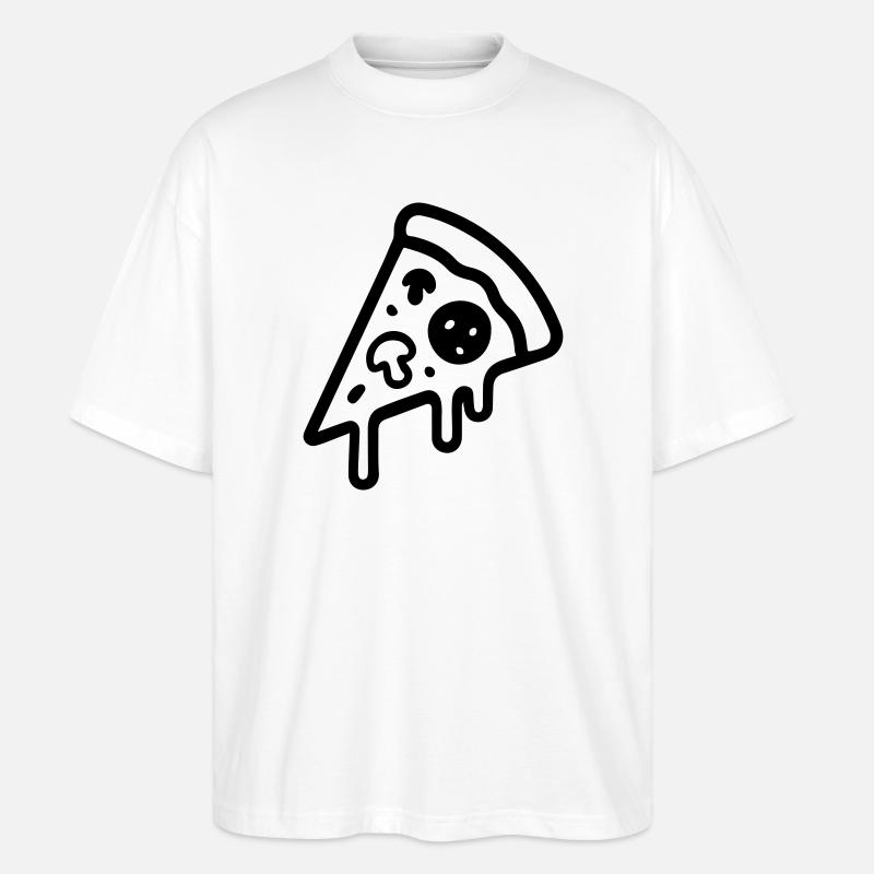 Pizza Stück Icon - Stanley/Stella Oversized Unisex Bio T-Shirt Blaster 2.0 - Weiß