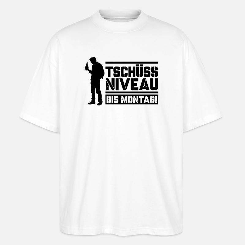 Bye bye niveau jusqu’à lundi - T-shirt bio Blaster 2.0 coupe oversize Stanley/Stella Unisexe - blanc