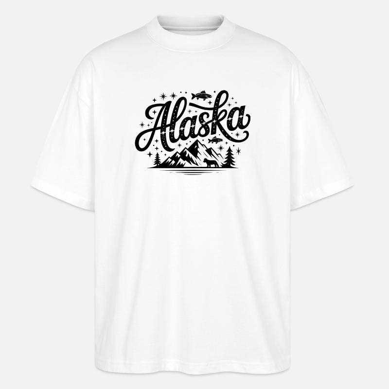 Alaska - Souvenir USA State Design - T-shirt bio Blaster 2.0 coupe oversize Stanley/Stella Unisexe - blanc