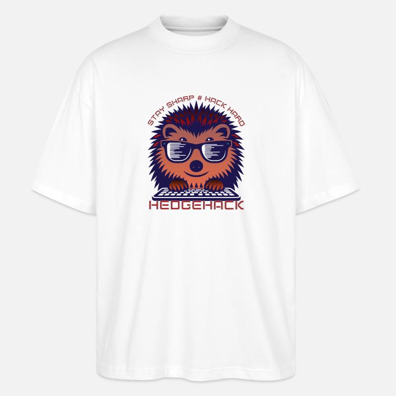 Igel Codierung Enthusiast T-Shirt - Stanley/Stella Oversized Unisex Bio T-Shirt Blaster 2.0 - Weiß