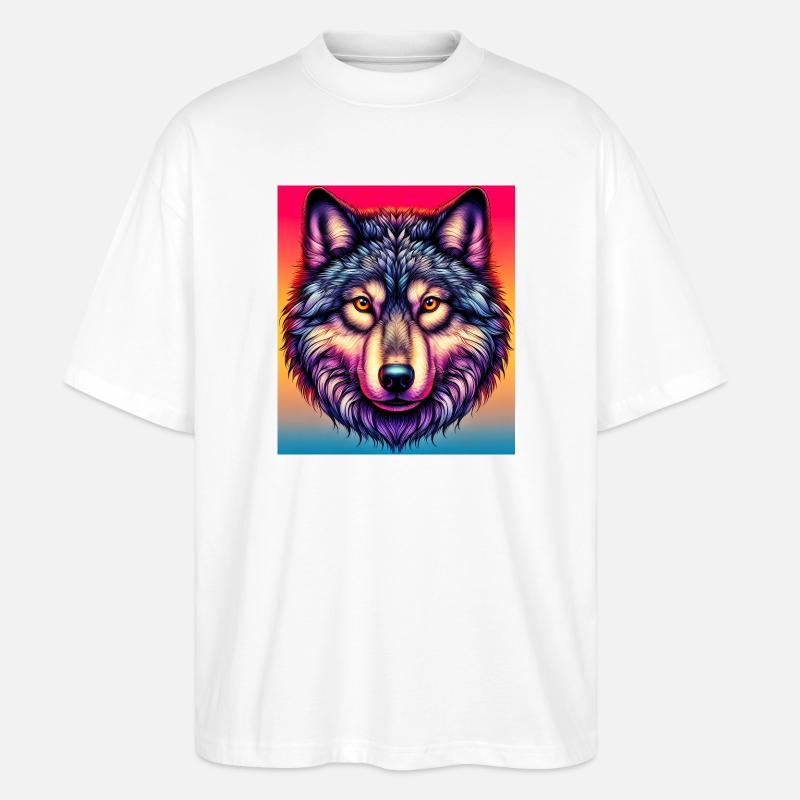 Wolf - Stanley/Stella Oversized Unisex Bio T-Shirt Blaster 2.0 - Weiß