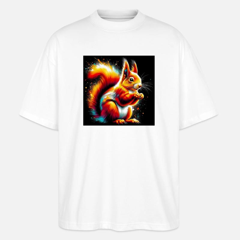 Eichhörnchen - Stanley/Stella Oversized Unisex Bio T-Shirt Blaster 2.0 - Weiß