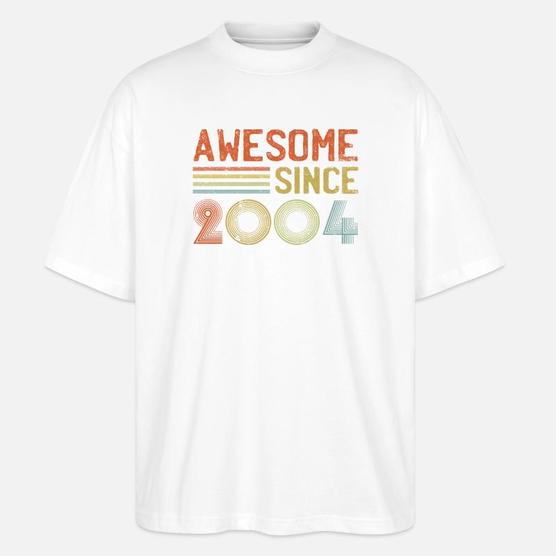 Retro 2000s Inspired Celebratory Design - Stanley/Stella Oversized Unisex Organic T-shirt Blaster 2.0 - white