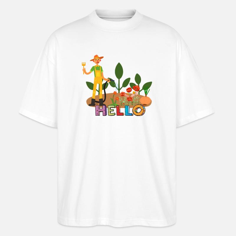 Hallo Gärtner – Gärtner und Blumen. - Stanley/Stella Oversized Unisex Bio T-Shirt Blaster 2.0 - Weiß
