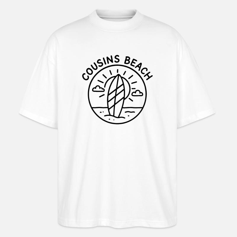 Cousins Beach – Surf & Sun - Stanley/Stella Oversized Unisex Bio T-Shirt Blaster 2.0 - Weiß