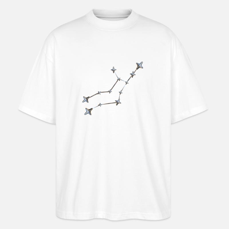 Sternbild Jungfrau mit metallicscher Optik - Stanley/Stella Oversized Unisex Bio T-Shirt Blaster 2.0 - Weiß