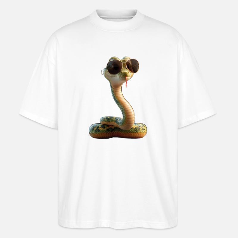 snake, python, cobra, rattlesnake, snakes - Stanley/Stella Oversized Unisex Organic T-shirt Blaster 2.0 - white
