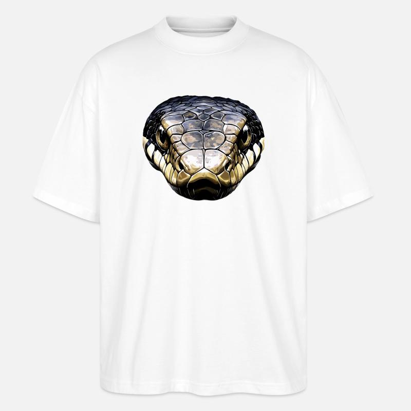 Schlange Python Kobra Klapperschlange Schlangen - Stanley/Stella Oversized Unisex Bio T-Shirt Blaster 2.0 - Weiß