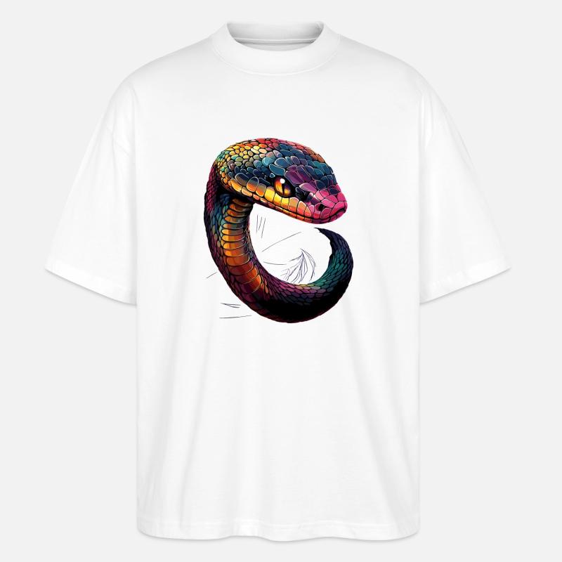 snake, python, cobra, rattlesnake, snakes - Stanley/Stella Oversized Unisex Organic T-shirt Blaster 2.0 - white