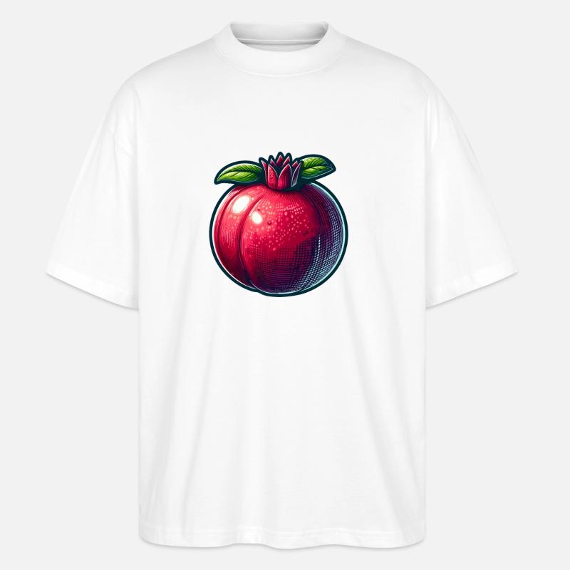 Pomegranate with Bright Modern Patterns - Stanley/Stella Oversized Unisex Organic T-shirt Blaster 2.0 - white
