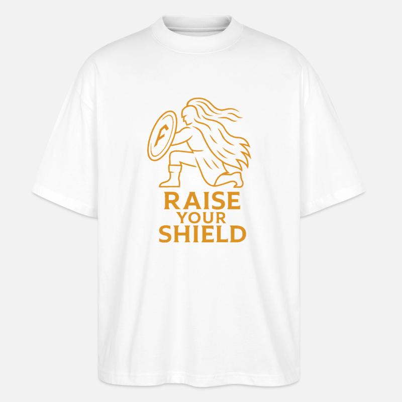 Illustration eines ermächtigten Schildes - Stanley/Stella Oversized Unisex Bio T-Shirt Blaster 2.0 - Weiß
