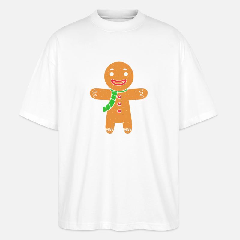 Lebkuchen Weihnachten Lebkuchenmann - Stanley/Stella Oversized Unisex Bio T-Shirt Blaster 2.0 - Weiß