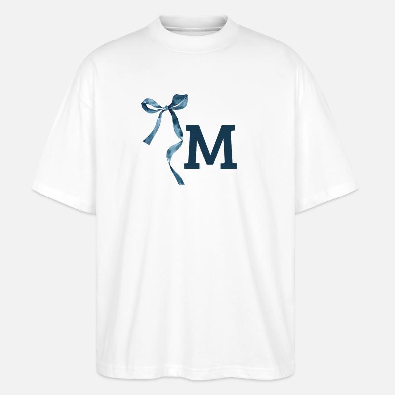 Monogramm m Geschenkidee - Stanley/Stella Oversized Unisex Bio T-Shirt Blaster 2.0 - Weiß